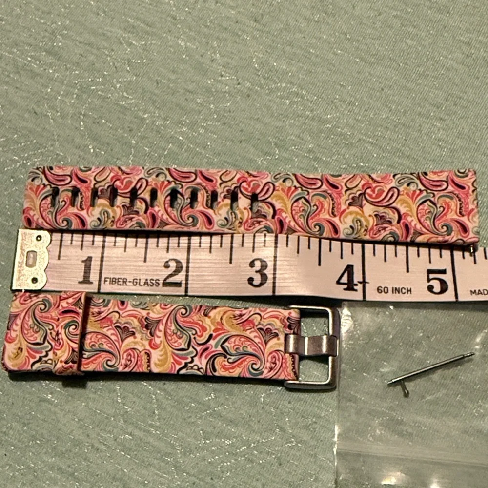Kades pink and green paisley smartwatch h band for Fitbit Versa EUC